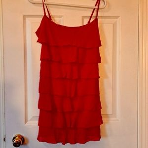 Red tiered party dress